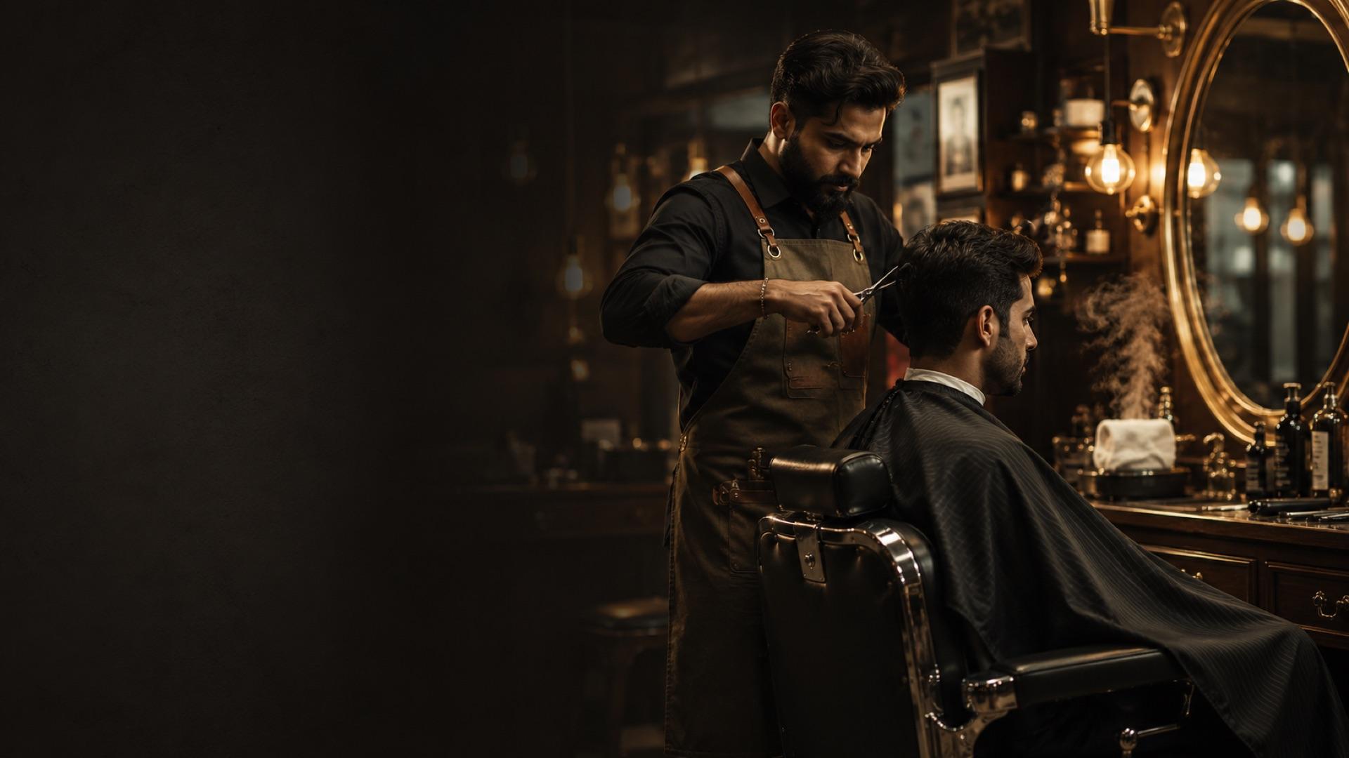 A Trimsmith barber at work in the chair